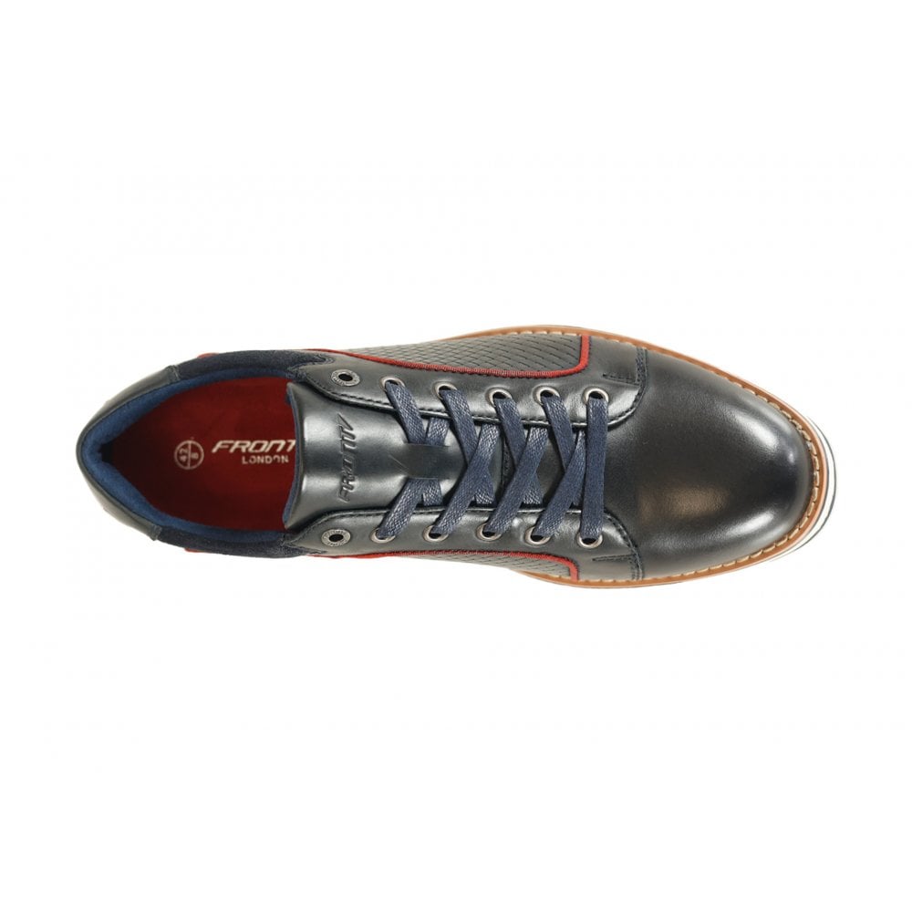 Front Men's Laced Trainer Shoes Navy: LC GINO