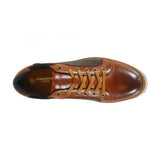 Front Men's Laced Trainer Shoes Tan/Navy: LC GINO