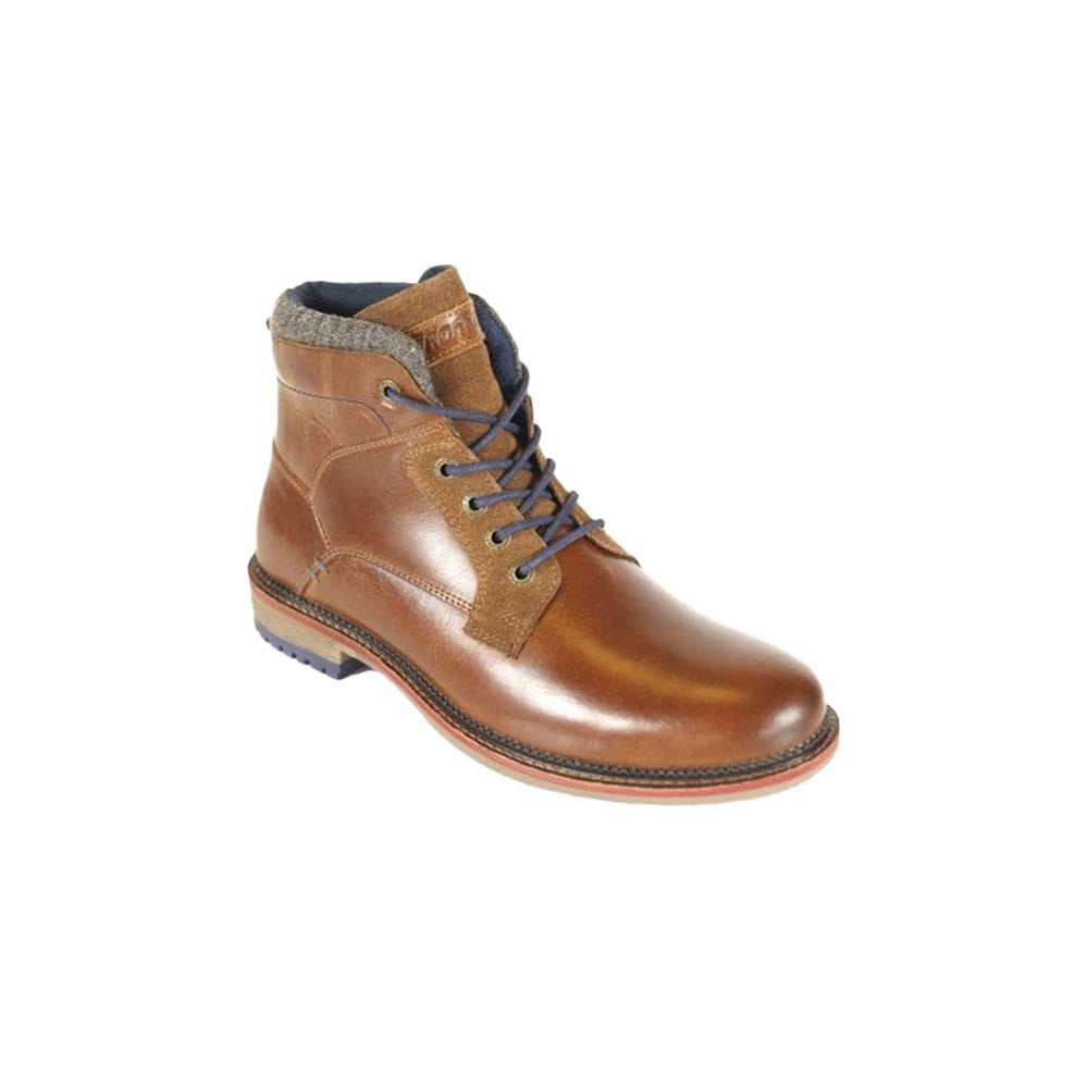Front Lace-up Mens Ankle Boots Tan: LC WATSON