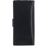 Ashwood Women's Leather Long Purse with Turnlock, Zip Pocket & Card Slots Black: V-91