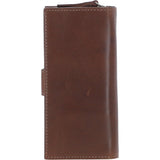 Ashwood Women's Leather Long Purse with Turnlock, Zip Pocket & Card Slots Brown: V-91