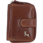 Ashwood Leather Compact Purse with Card Slot Cognac: Anna