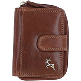 Ashwood Leather Compact Purse with Card Slot Cognac: Anna