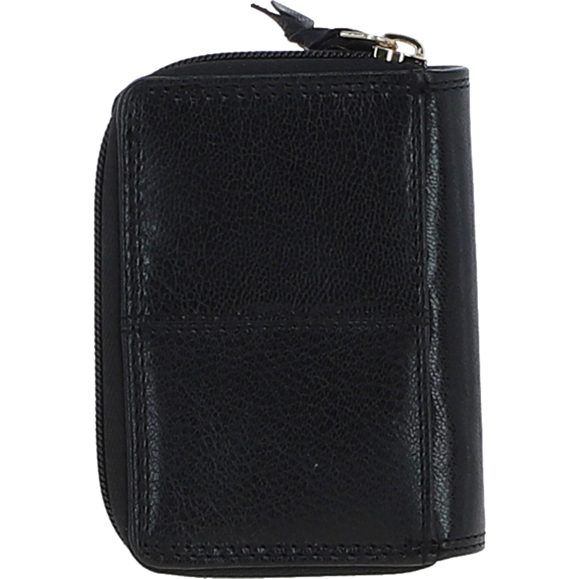 Ashwood Leather Compact Purse with Card Slots Black: Anna