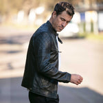 Ashwood Premium Leather Mens Vintage Biker Jacket Black: AWM-N2