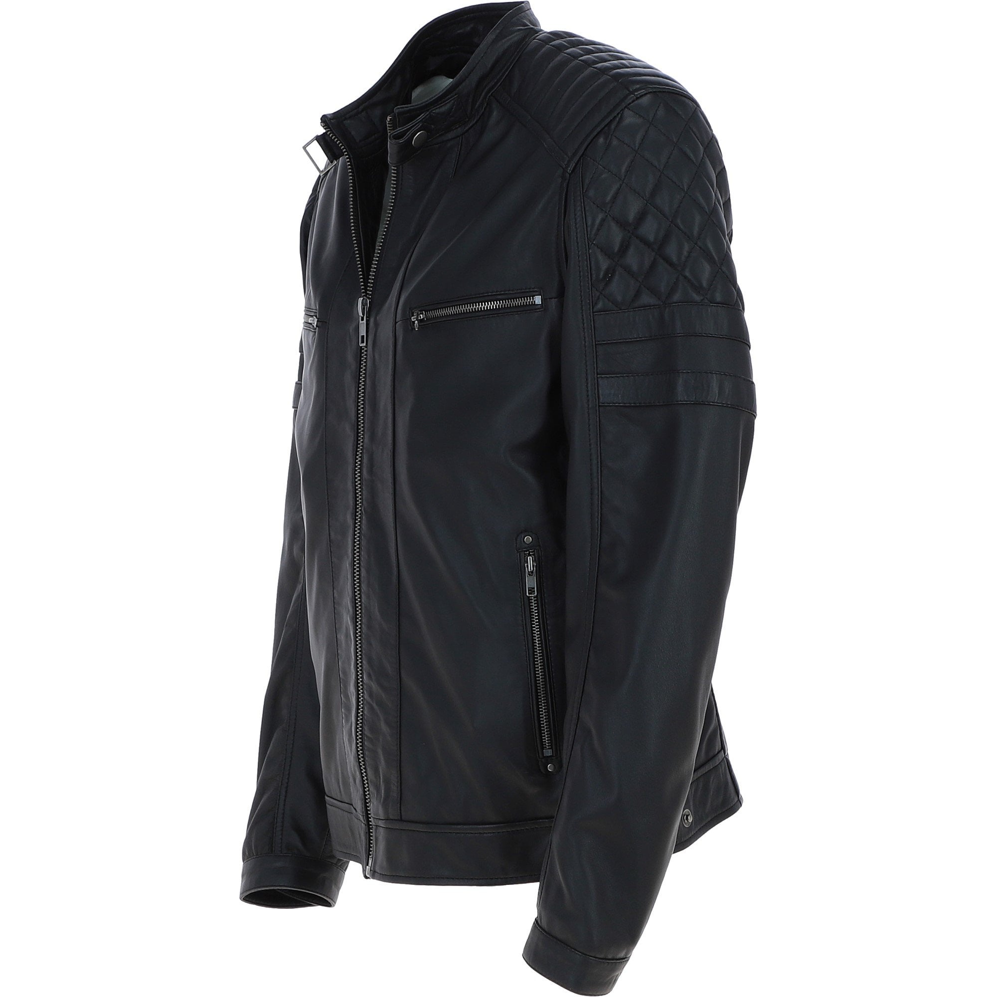 Ashwood Premium Leather Mens Vintage Biker Jacket Black: AWM-N2