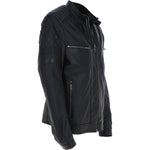 Ashwood Premium Leather Mens Vintage Biker Jacket Black: AWM-N2
