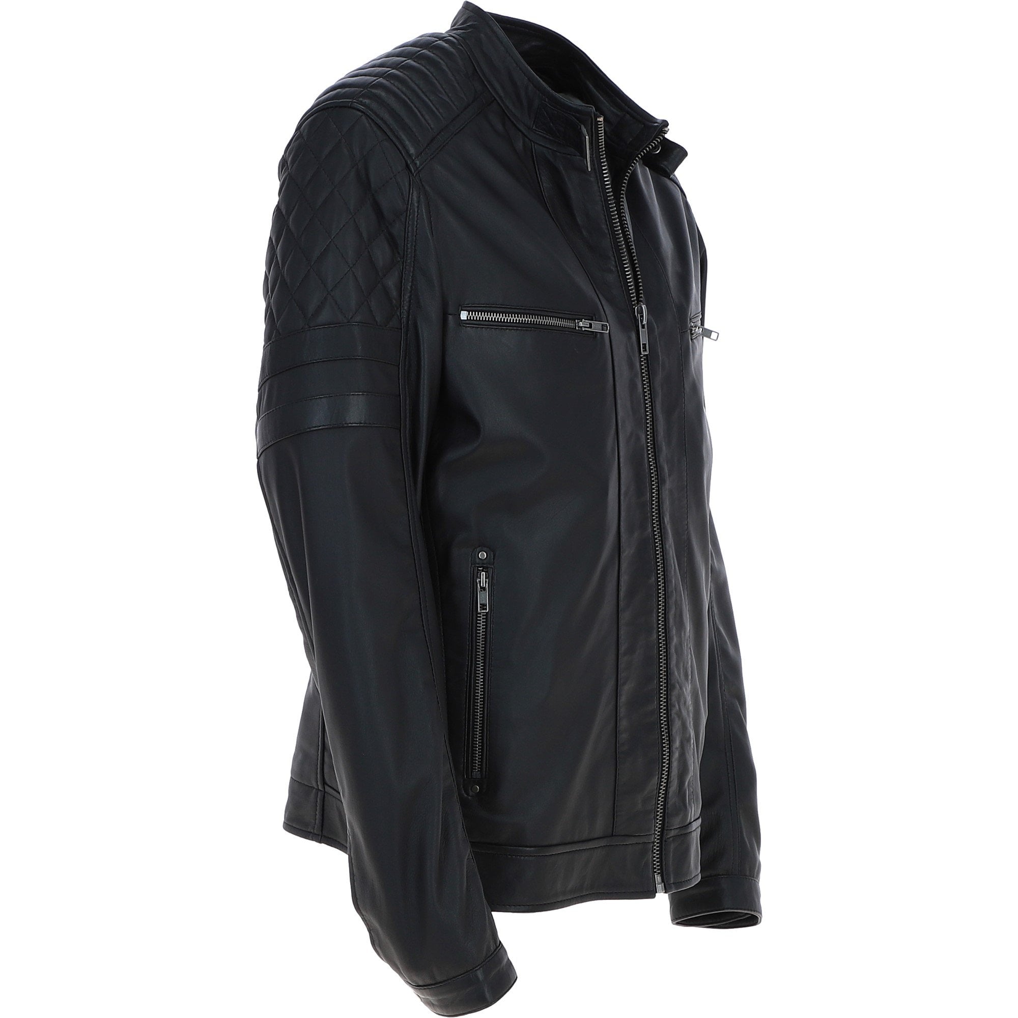 Ashwood Premium Leather Mens Vintage Biker Jacket Black: AWM-N2