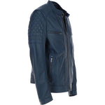 Ashwood Premium Leather Mens Vintage Biker Jacket Navy: AWM-N2