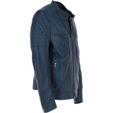 Ashwood Premium Leather Mens Vintage Biker Jacket Navy: AWM-N2