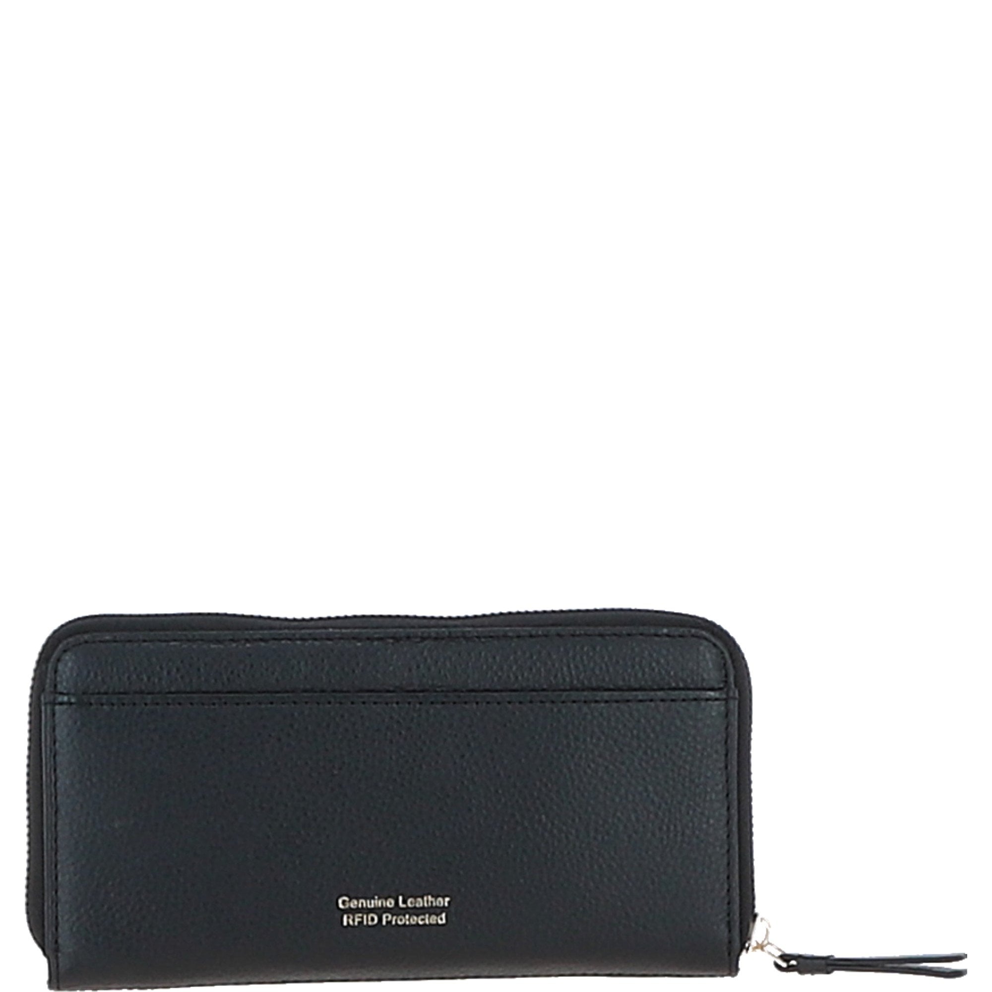 Ashwood Women's Leather RFID Zip-Around Purse Black: Ash-32