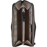 Ashwood Women's Leather RFID Zip-Around Purse Black: Ash-32