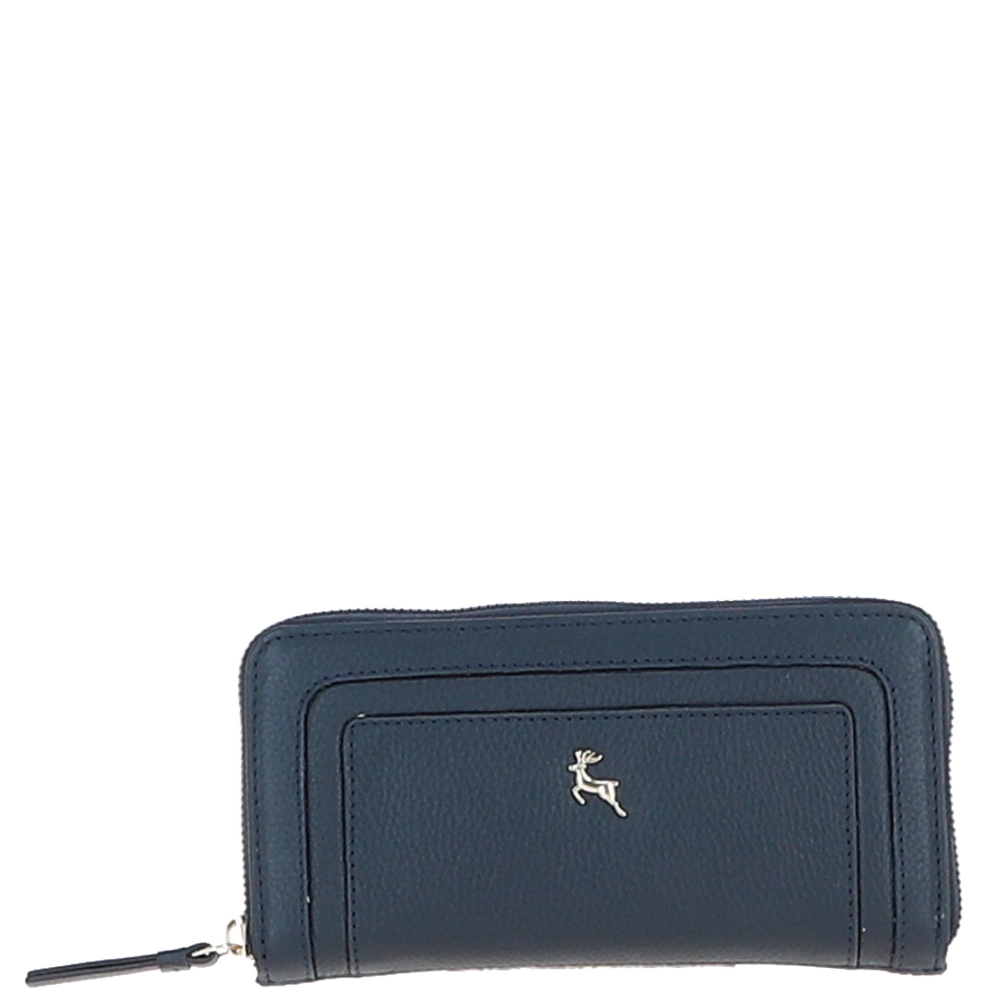 Ashwood Women's Leather RFID Zip-Around Purse Cotswold Navy: Ash-32