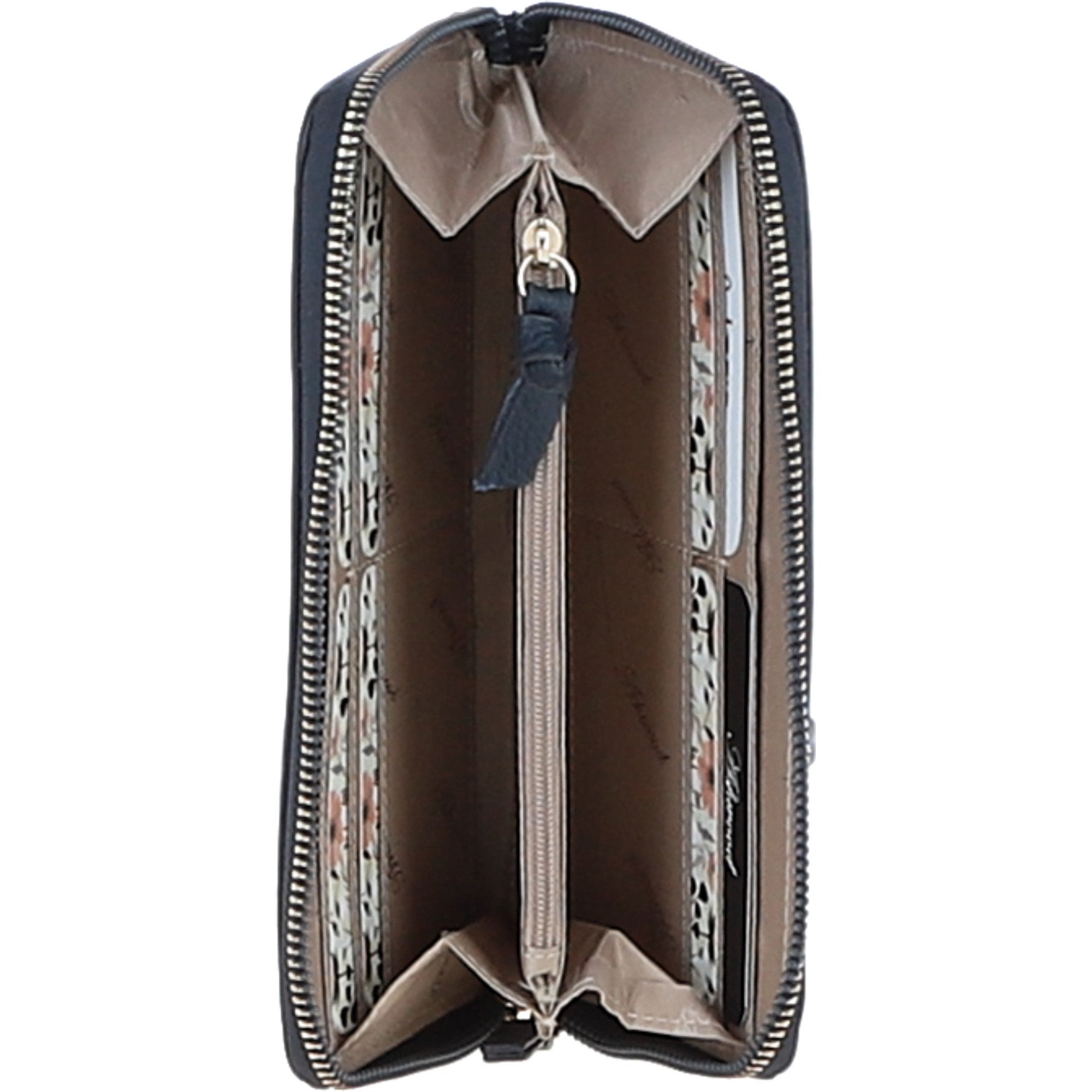 Ashwood Women's Leather RFID Zip-Around Purse Cotswold Navy: Ash-32