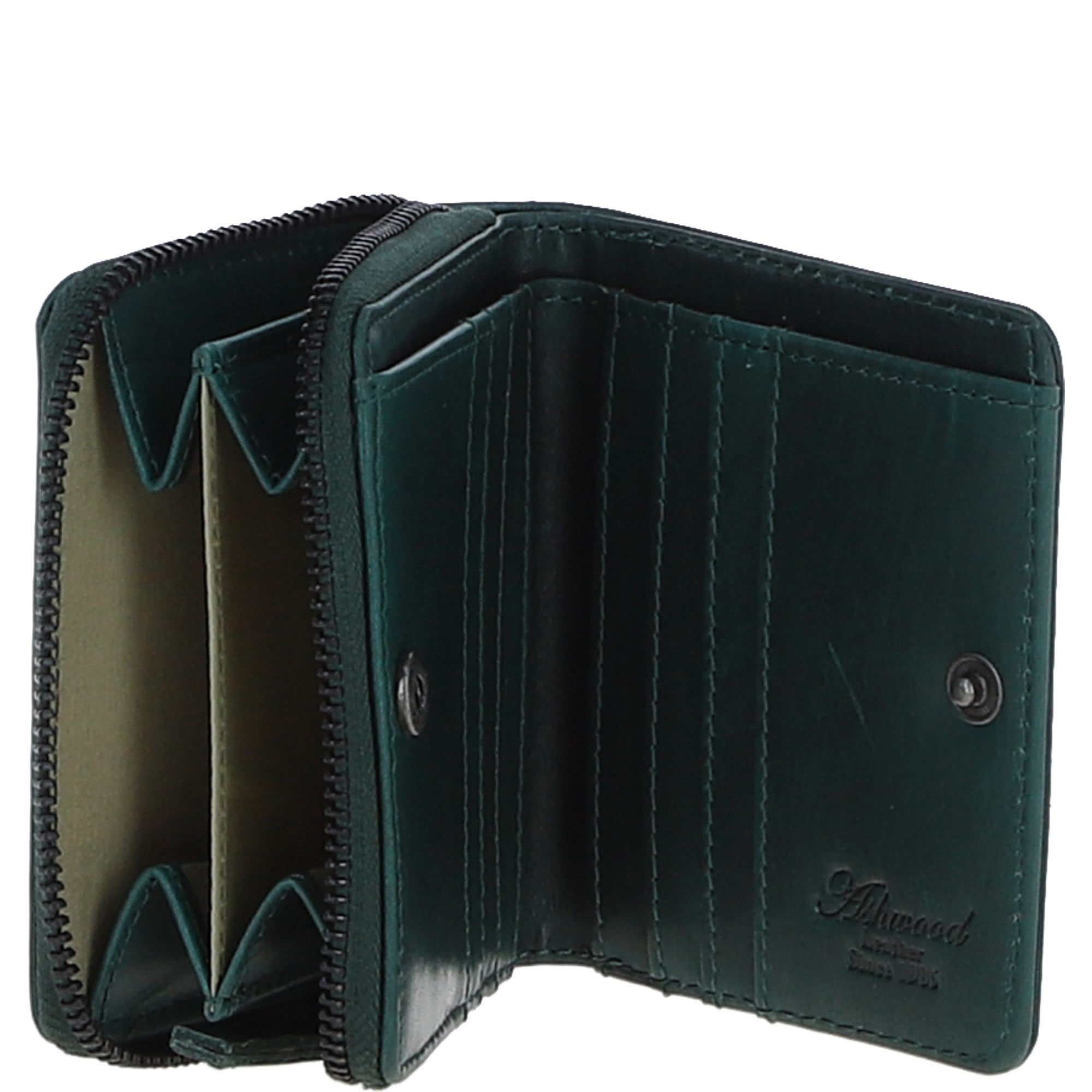Ashwood Leather Multi Compartment Purse with Gift Box Green: P-60