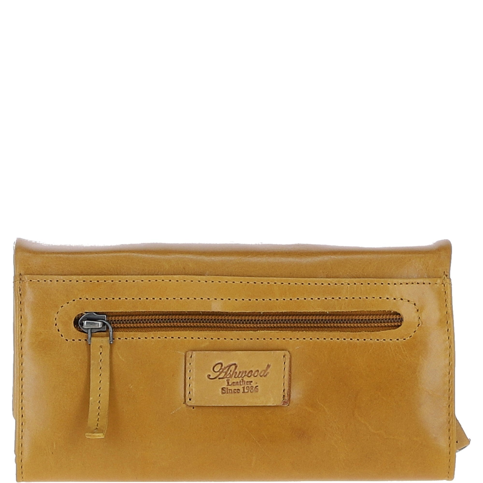 Ashwood Leather Detachable Strap Crossbody Clutch Purse Mustard: P-64
