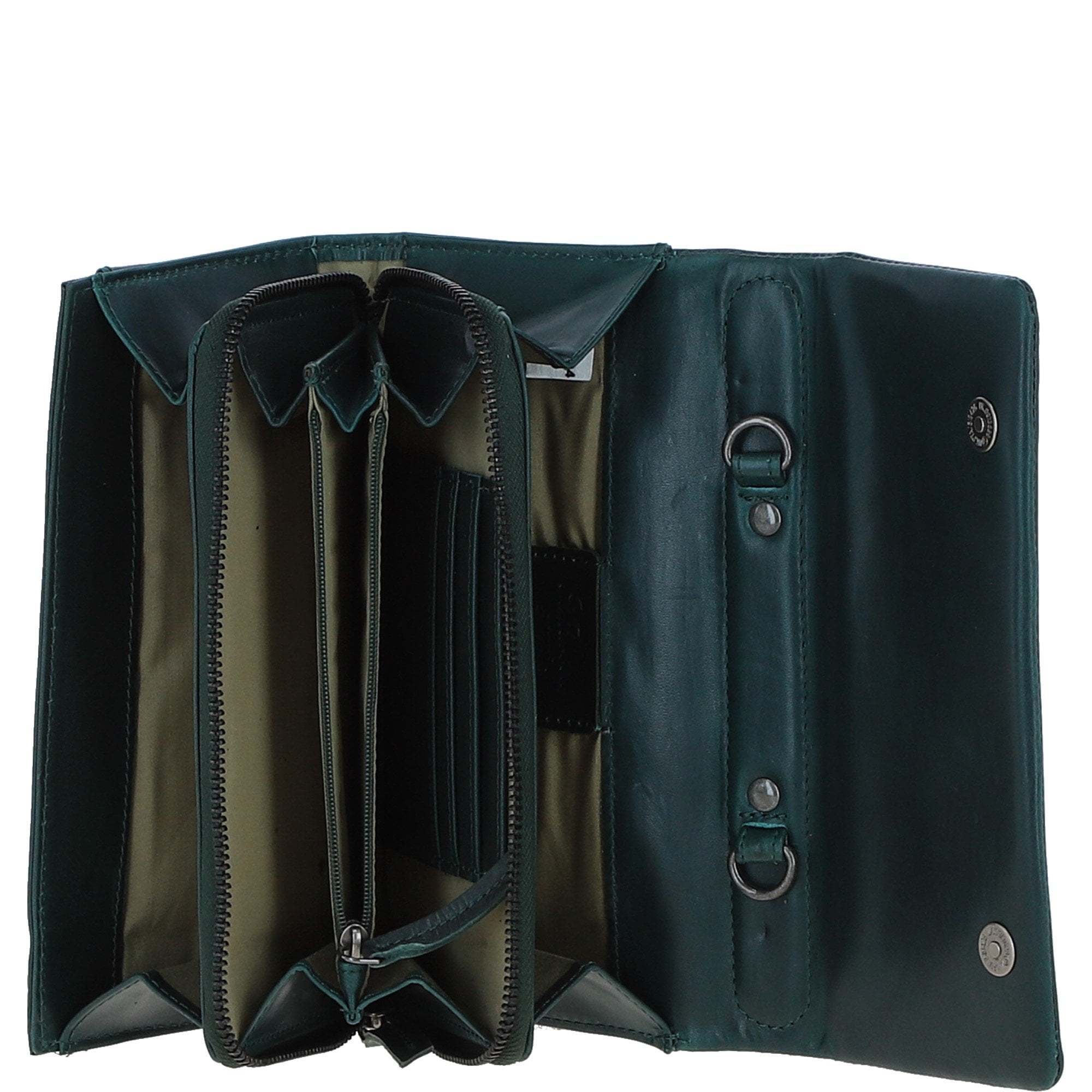 Ashwood Leather Detachable Strap Crossbody Clutch Purse Green: P-64