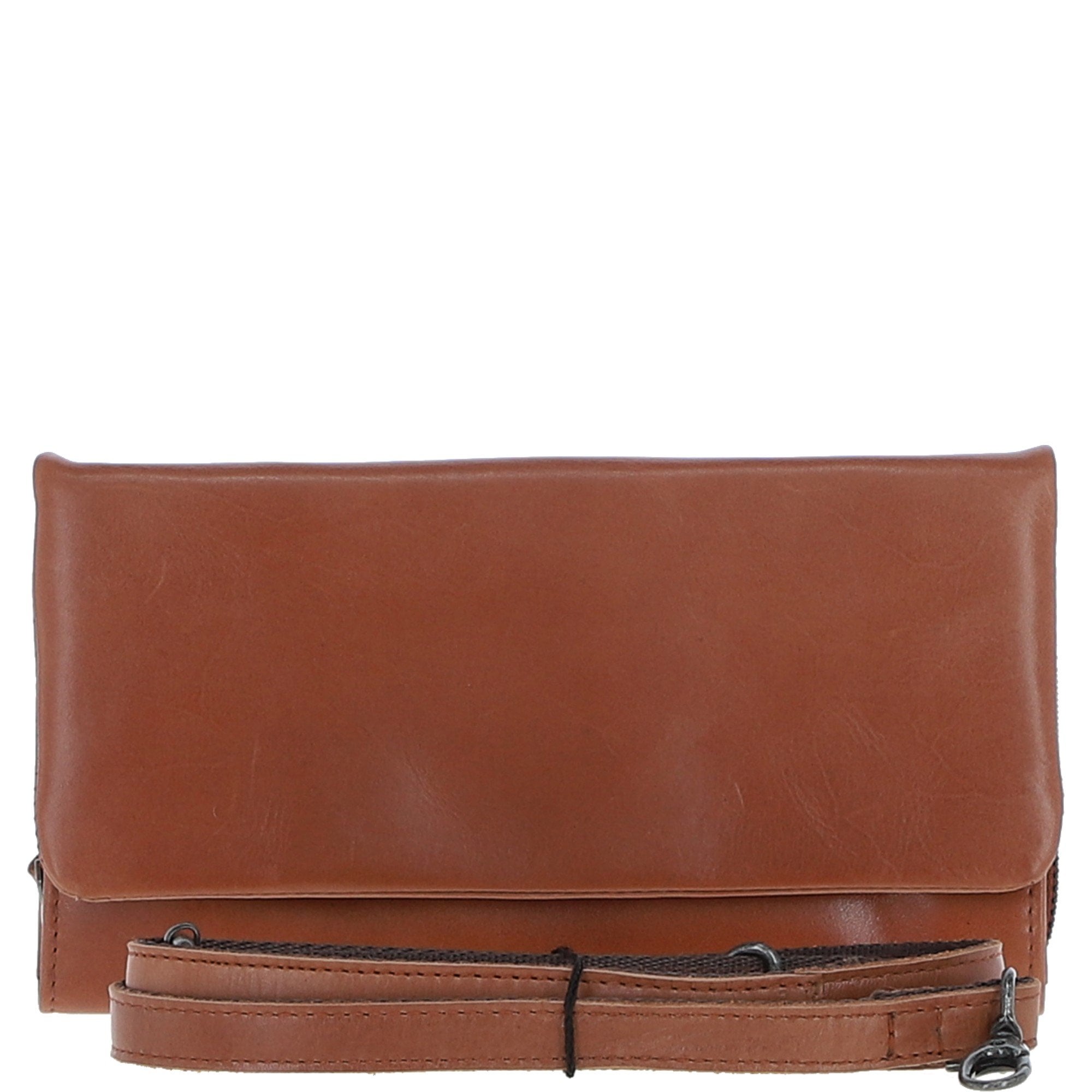Ashwood Leather Detachable Strap Crossbody Clutch Purse Tan: P-64