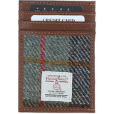 Ashwood Leather & Harris Tweed® Cloth Stylish Flat Card Holder Tan/Mcload: TW-52-02-TM