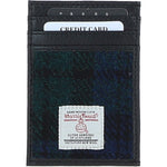 Ashwood Leather & Harris Tweed® Cloth Stylish Flat Card Holder Black/Watch: TW-52-03-BW