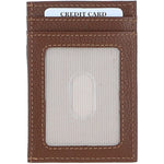 Ashwood Leather & Harris Tweed® Cloth Stylish Flat Card Holder Tan/LT Blue: TW-52-05-TB