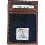 Ashwood Leather & Harris Tweed® Cloth Stylish Flat Card Holder Tan/Watch: TW-52-04-TW