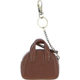 Ashwood Leather & Harris Tweed® Cloth Micro Handbag Keychain Tan/Green/Red: TW-50-08-TR