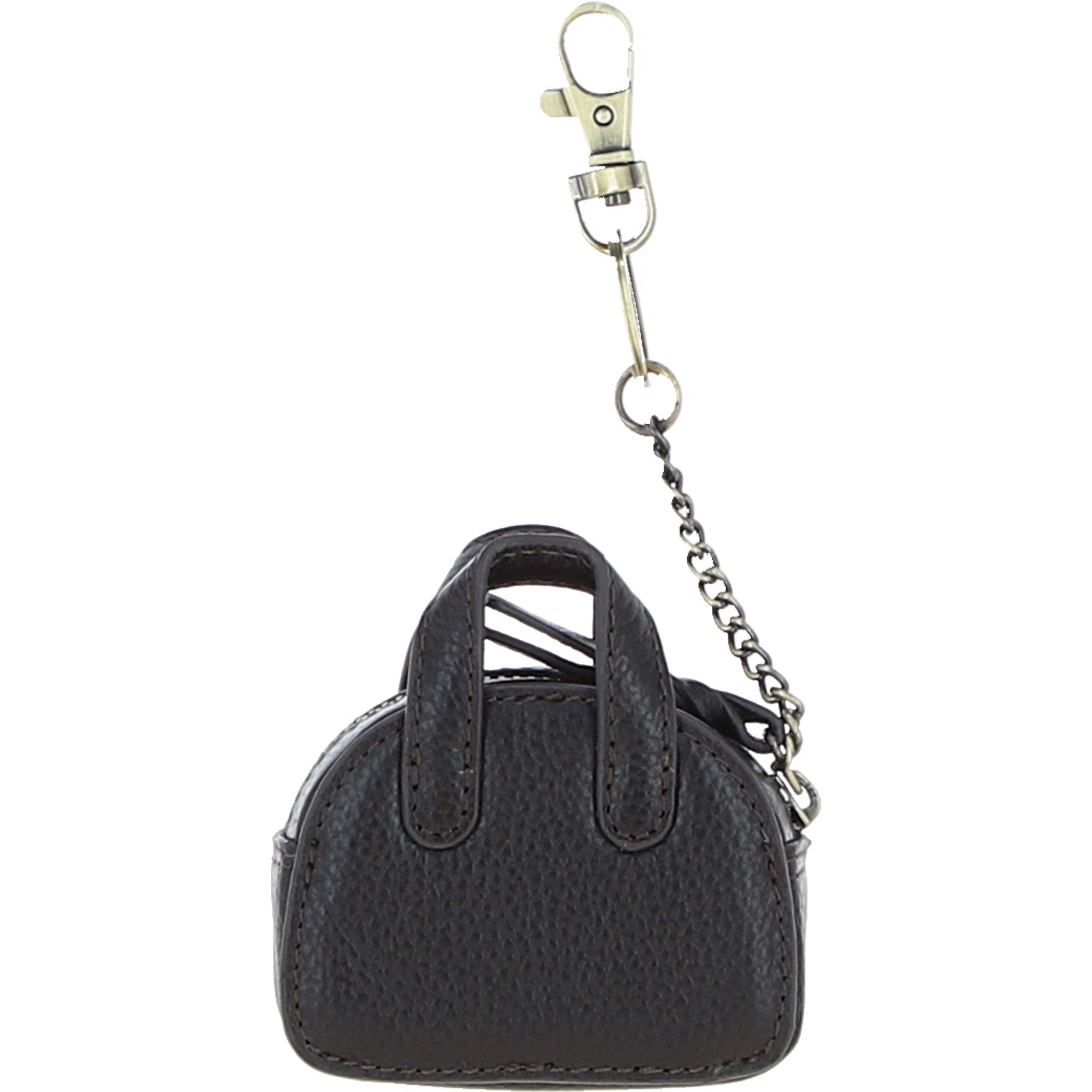Ashwood Leather & Harris Tweed® Cloth Micro Handbag Keychain Brown/Mcload: TW-50-01-BM