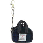 Ashwood Leather & Harris Tweed® Cloth Micro Handbag Keychain Black/Watch: TW-50-03-BW