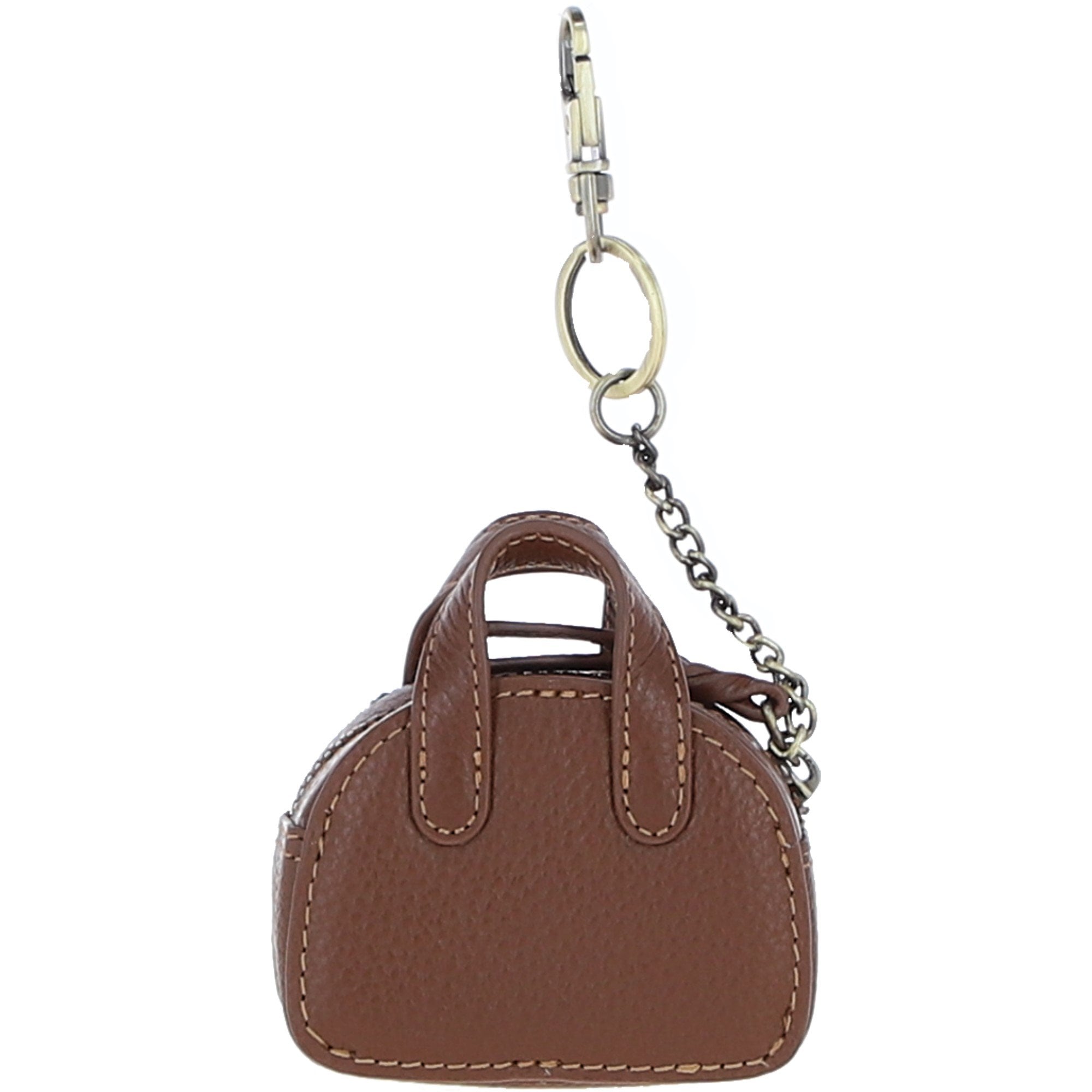 Ashwood Leather & Harris Tweed® Cloth Micro Handbag Keychain Tan/Watch: TW-50-04-TW