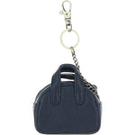 Ashwood Leather & Harris Tweed® Cloth Micro Handbag Keychain Navy/Pink: TW-50-06-NP
