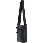 Compact Travel Messenger Bag with Multiple Zip Pockets and Adjustable Strap Black: MADRID
