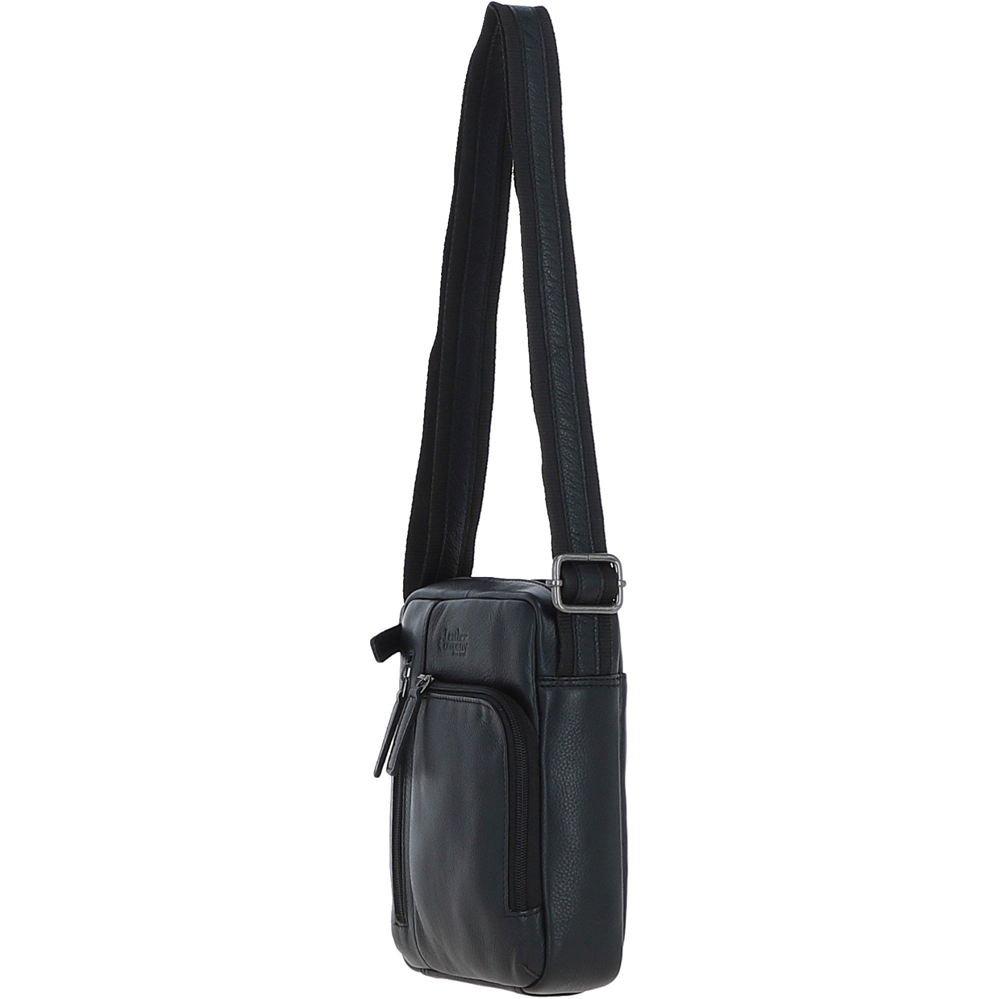 Compact Travel Messenger Bag with Multiple Zip Pockets and Adjustable Strap Black: MADRID