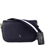 Ashwood Real Leather Flapover Crossbody Bag Cotswold Navy: 64295
