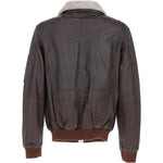 Ashwood Leather Men’s Shearling Collar Bomber Jacket Brown: Top Gun