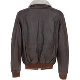 Ashwood Leather Men’s Shearling Collar Bomber Jacket Brown: Top Gun