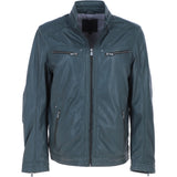 Ashwood Leather Men’s Multi-Zip Biker Jacket Charcoal Green: Ronai