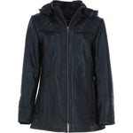 Ashwood Genuine Leather Coat with Detachable Hood Black: AWL-709