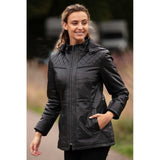 Ashwood Genuine Leather Coat with Detachable Hood Black: AWL-709