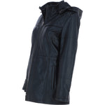 Ashwood Genuine Leather Coat with Detachable Hood Black: AWL-709