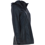 Ashwood Genuine Leather Coat with Detachable Hood Black: AWL-709