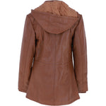 Ashwood Genuine Leather Coat with Detachable Hood Tan: AWL-709