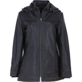 Ashwood Genuine Leather Coat with Detachable Hood Brown: AWL-709