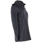 Ashwood Genuine Leather Coat with Detachable Hood Brown: AWL-709