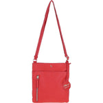Exquisite Genuine Leather Crossbody Flat Bag with Golden Accents Coral: 64255