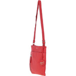 Exquisite Genuine Leather Crossbody Flat Bag with Golden Accents Coral: 64255