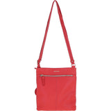 Exquisite Genuine Leather Crossbody Flat Bag with Golden Accents Coral: 64255