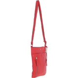 Exquisite Genuine Leather Crossbody Flat Bag with Golden Accents Coral: 64255