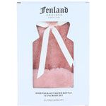 Fenland England Sheepskin 2 Litre Hot Water Bottle & Eye Mask Set Rosa: FF-GS