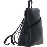 Real Leather Backpack with Multiple Pockets Black: BRUSSELS